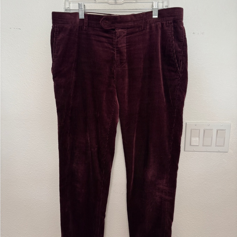 Men's Burgundy Corduroy Pants